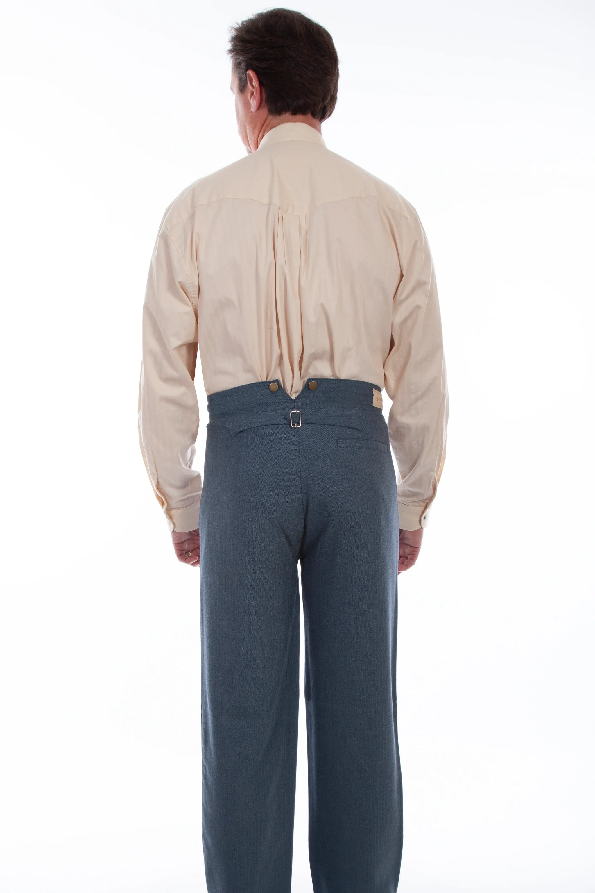 Scully Leather Blue Herringbone Pant - RW341X-BLU - Scully Leather - Flyclothing LLC