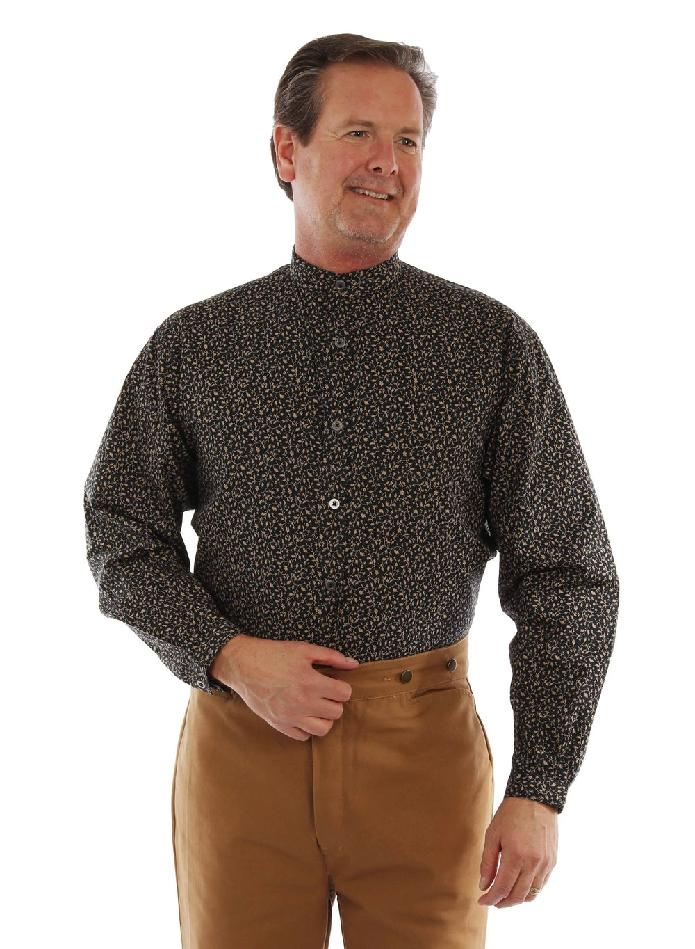 Scully Leather Navy Vine Print Shirt - Scully Leather