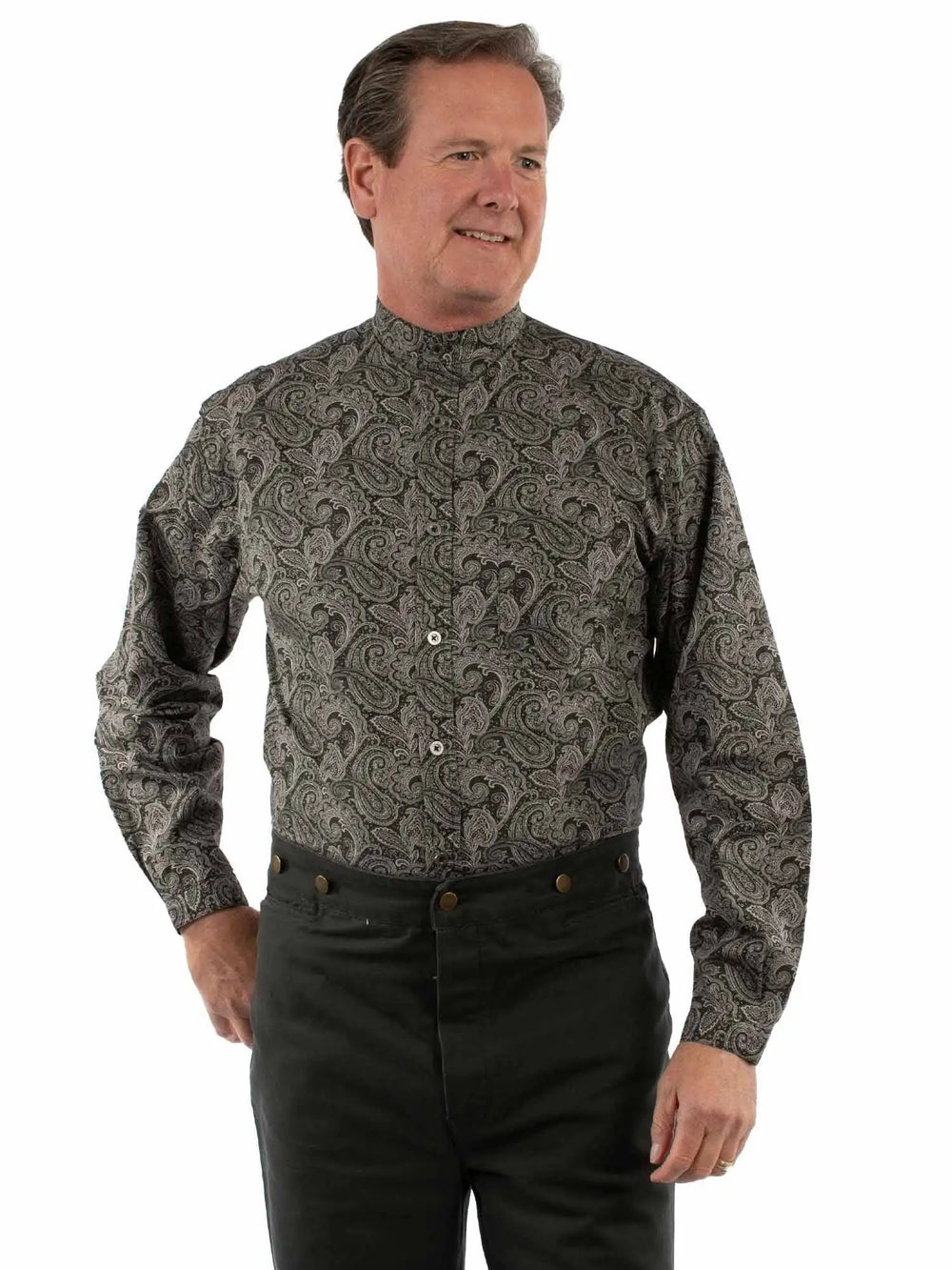 Scully Leather Black Paisley Shirt - Scully Leather