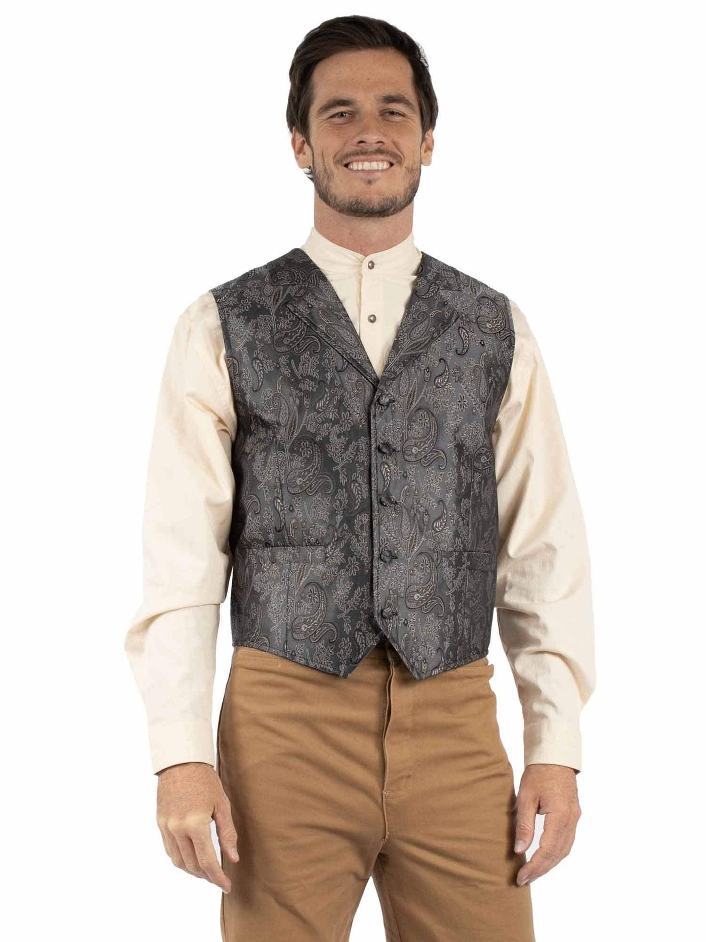 Scully Leather Grey Floral Vest Big Tall - Scully Leather - Flyclothing LLC