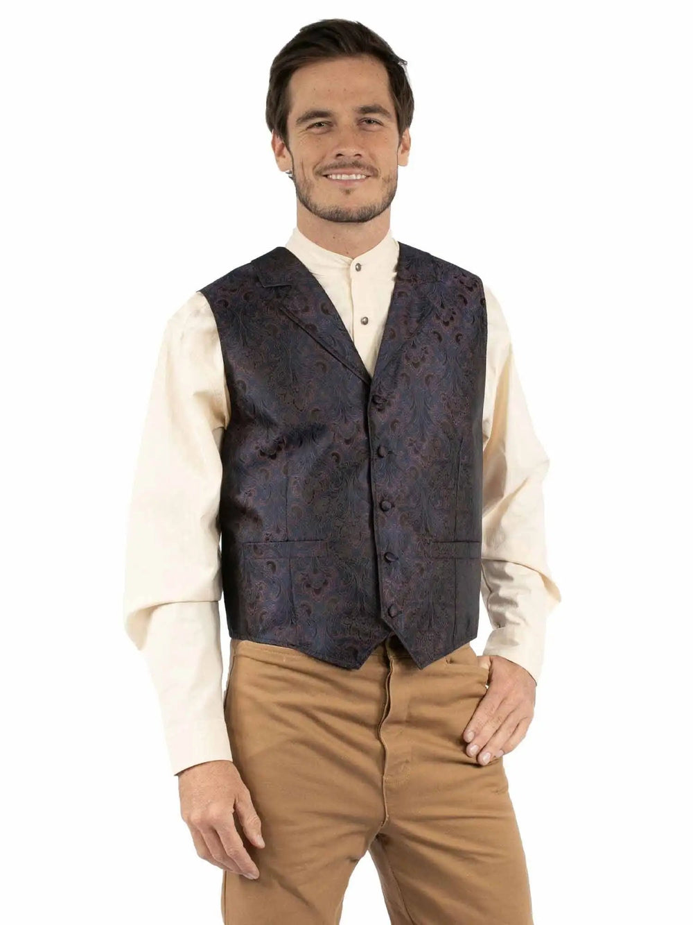 Scully Leather Blue Old West Vest - Scully Leather