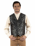 Scully Leather Black Paisley Vest - Scully Leather