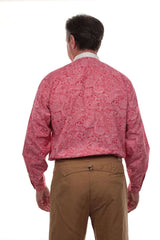 Scully Red Paisley Floral W/Cont. Collar