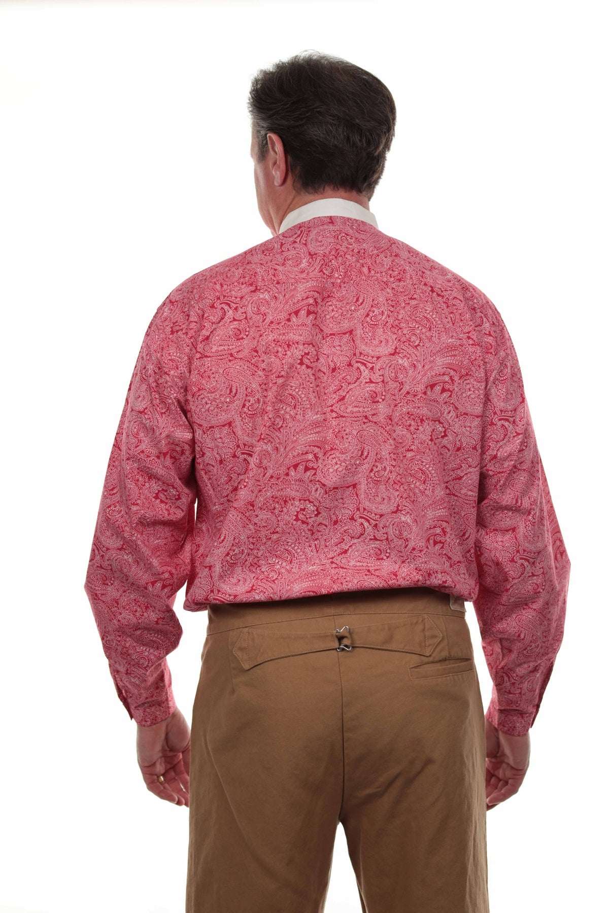 Scully Red Paisley Floral W/Cont. Collar