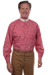 Scully Red Paisley Floral W/Cont. Collar