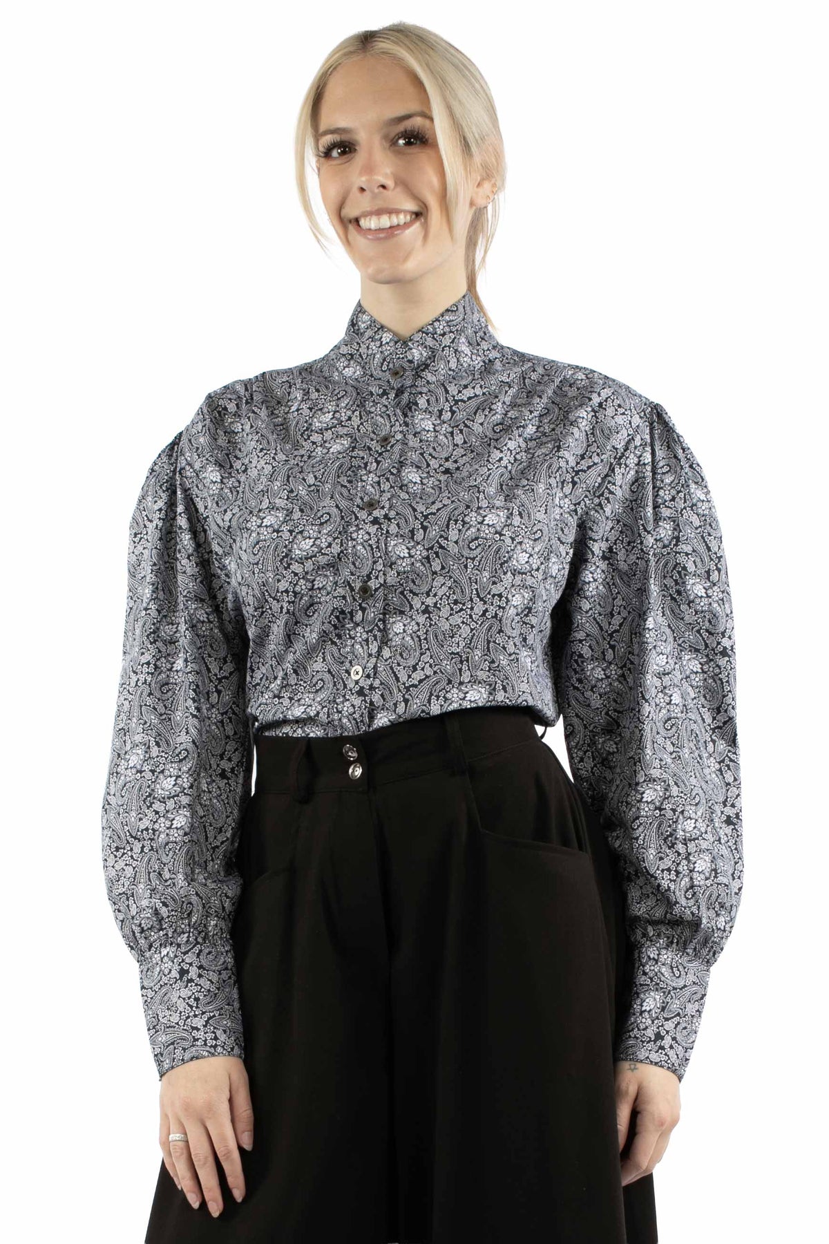 Scully Navy Paisley Print Blouse