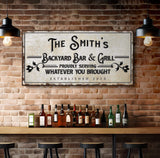 Backyard Bar & Grill Sign - Tailored Canvases - Flyclothing LLC