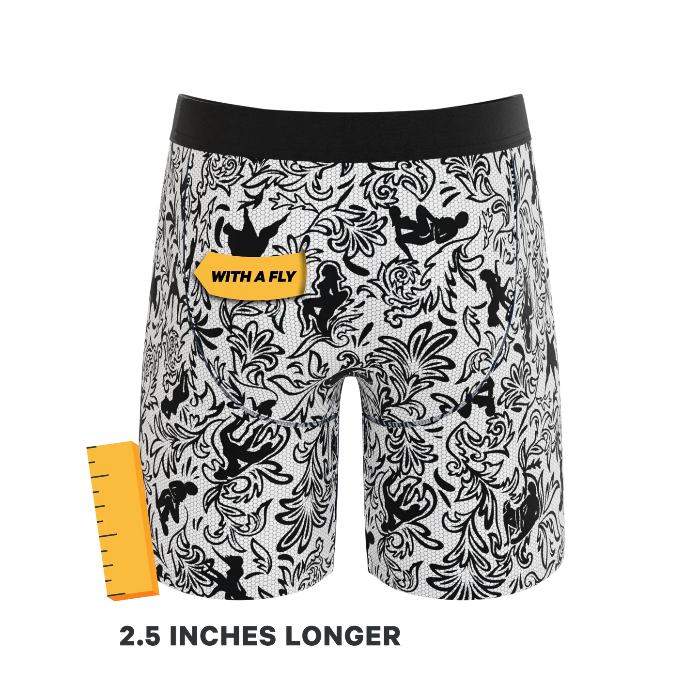 The Racy & Lacy | Provocative Lace Print Long Leg Ball Hammock® Pouch Underwear With Fly - Shinesty - Flyclothing LLC
