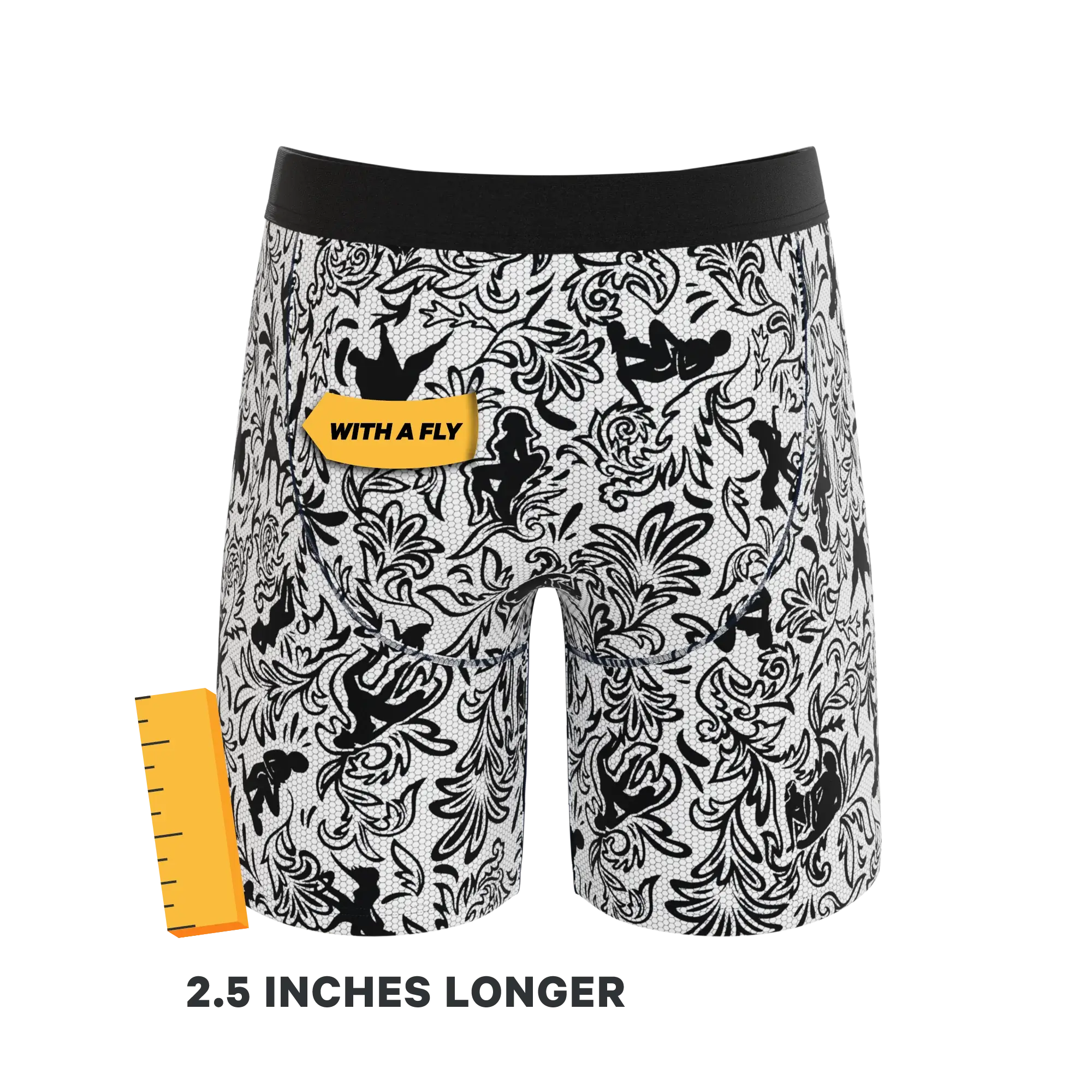 The Racy & Lacy | Provocative Lace Print Long Leg Ball Hammock® Pouch Underwear With Fly - Shinesty - Flyclothing LLC