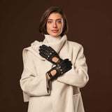 Raffaella (black) – Luxurious Italian peccary driving gloves - Leather Gloves Online - Flyclothing LLC