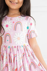 Rainbow Daisies S/S Pocket Twirl Dress - Mila & Rose ® - Flyclothing LLC