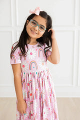 Rainbow Daisies S/S Pocket Twirl Dress - Mila & Rose ® - Flyclothing LLC