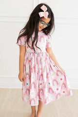 Rainbow Daisies S/S Pocket Twirl Dress - Mila & Rose ® - Flyclothing LLC