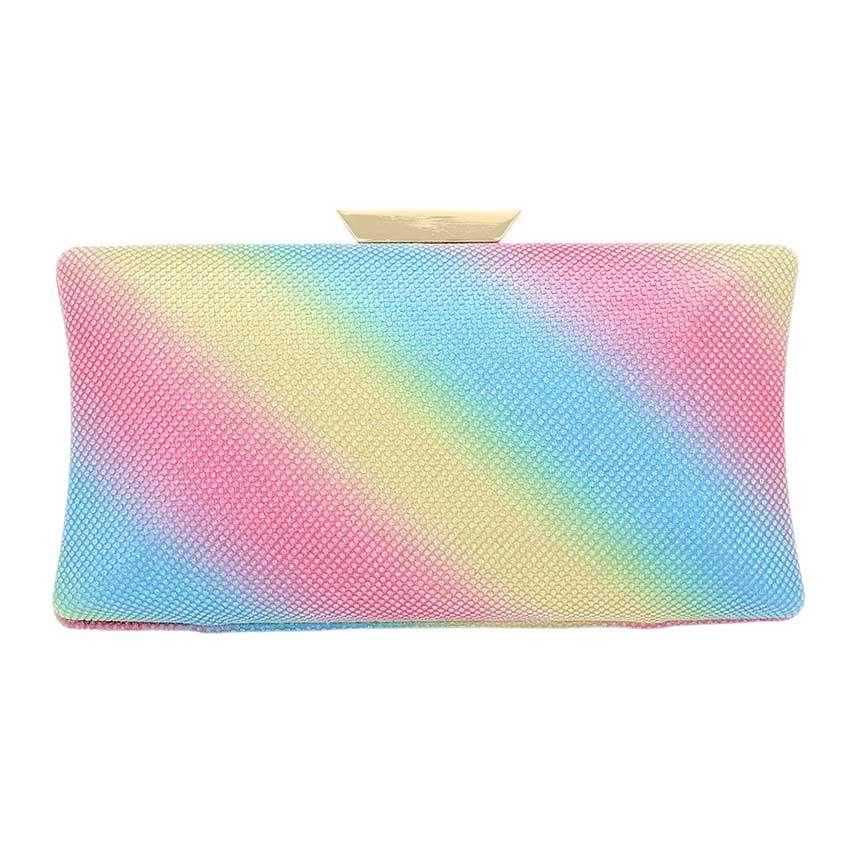 Glittered Rectangle Evening Clutch Crossbody Bag - Madeline Love - Flyclothing LLC