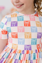 SALE Rainbow Ribbons S/S Pocket Twirl Dress - Mila & Rose ® - Flyclothing LLC
