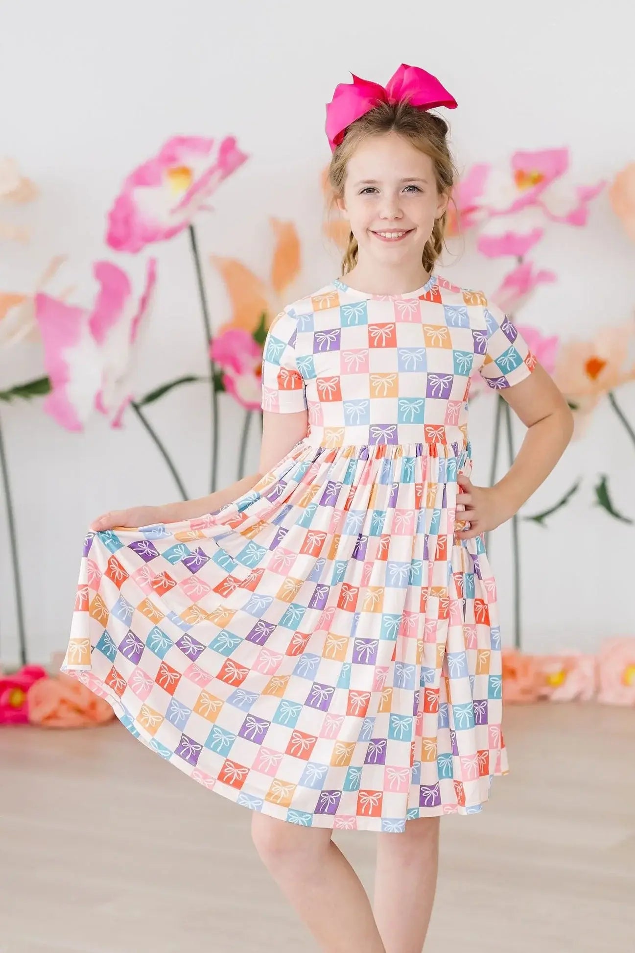 SALE Rainbow Ribbons S/S Pocket Twirl Dress - Mila & Rose ® - Flyclothing LLC
