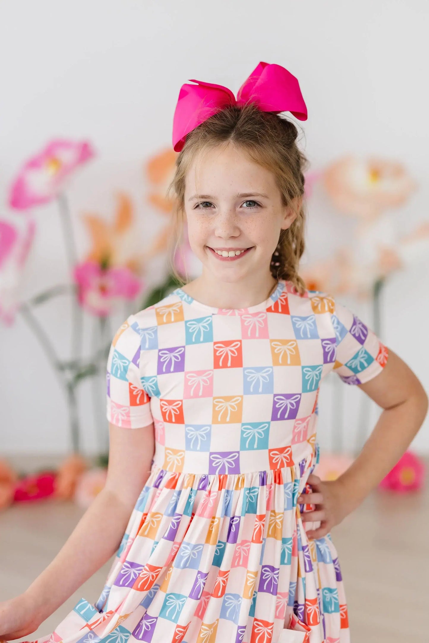 SALE Rainbow Ribbons S/S Pocket Twirl Dress - Mila & Rose ® - Flyclothing LLC