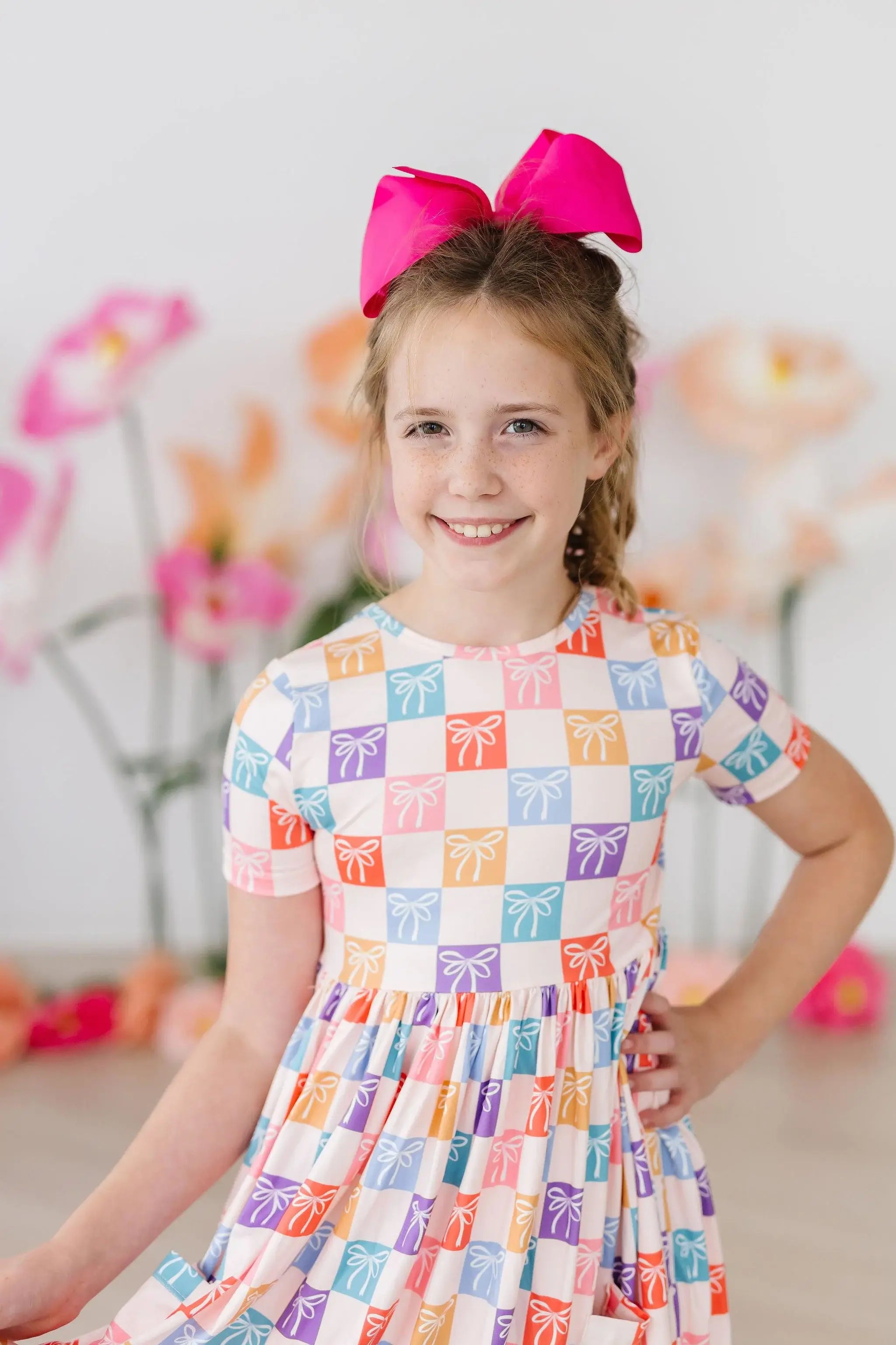 SALE Rainbow Ribbons S/S Pocket Twirl Dress - Mila & Rose ® - Flyclothing LLC