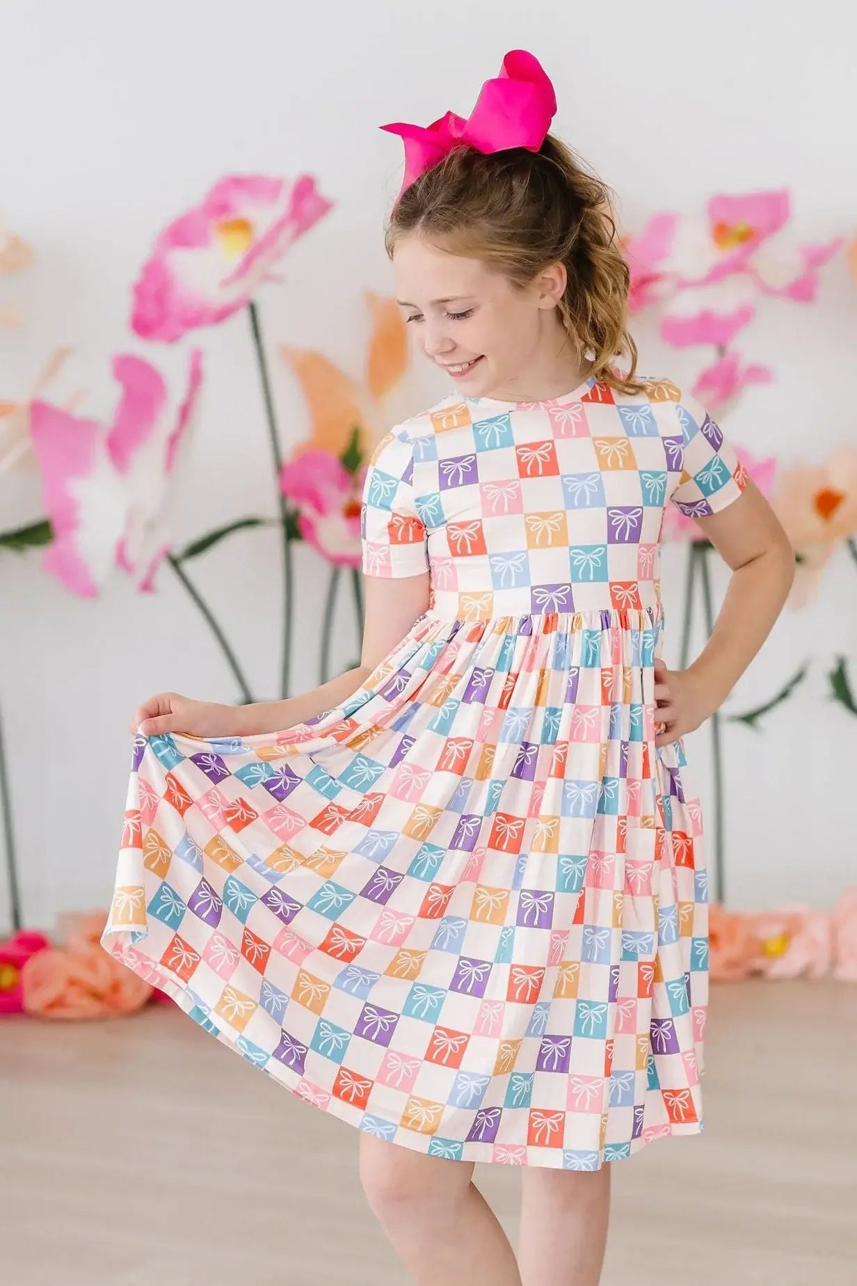SALE Rainbow Ribbons S/S Pocket Twirl Dress - Mila & Rose ® - Flyclothing LLC