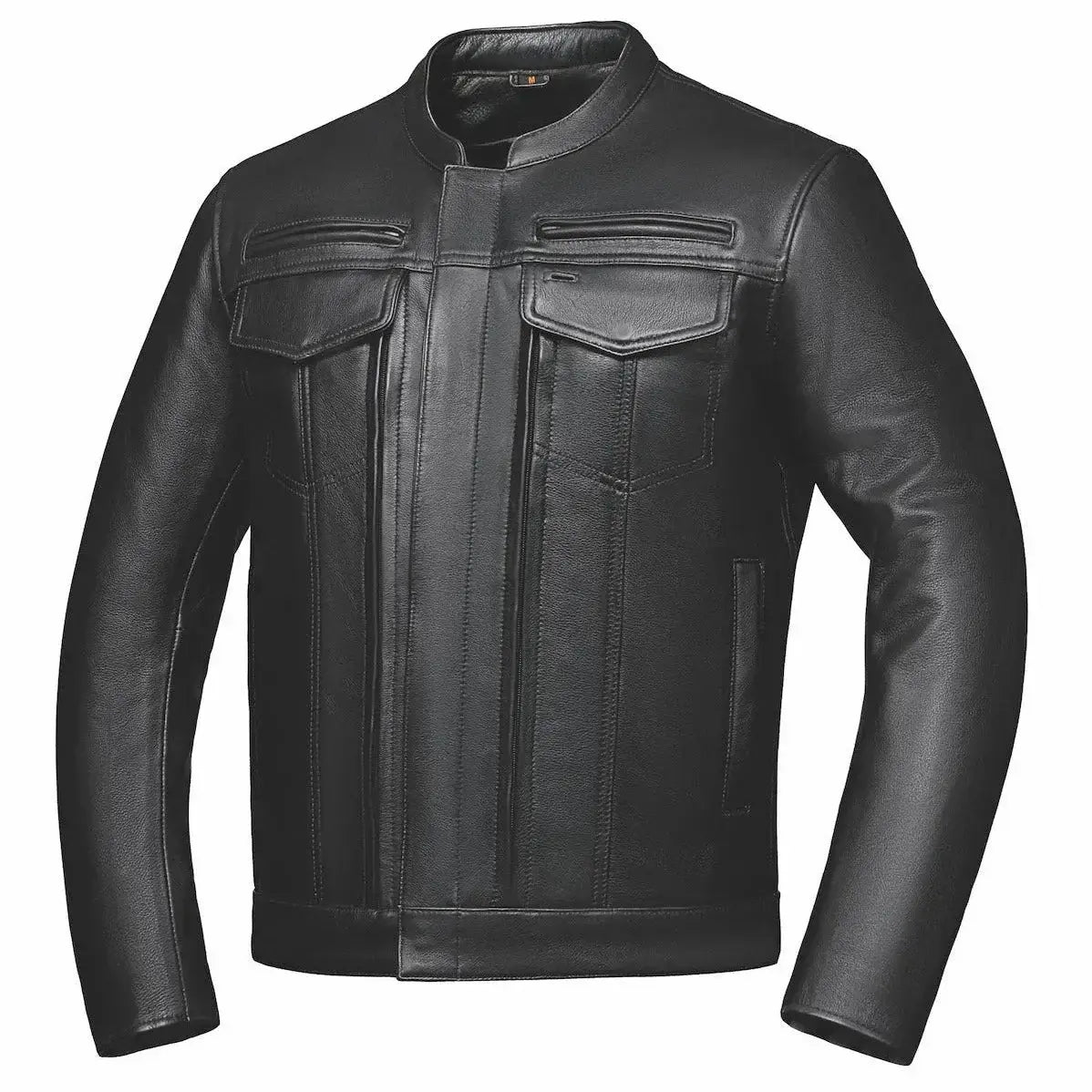 Rampage Men's Naked Cowhide Leather Motorcycle Jacket - Unik Just for Bikers - Flyclothing LLC