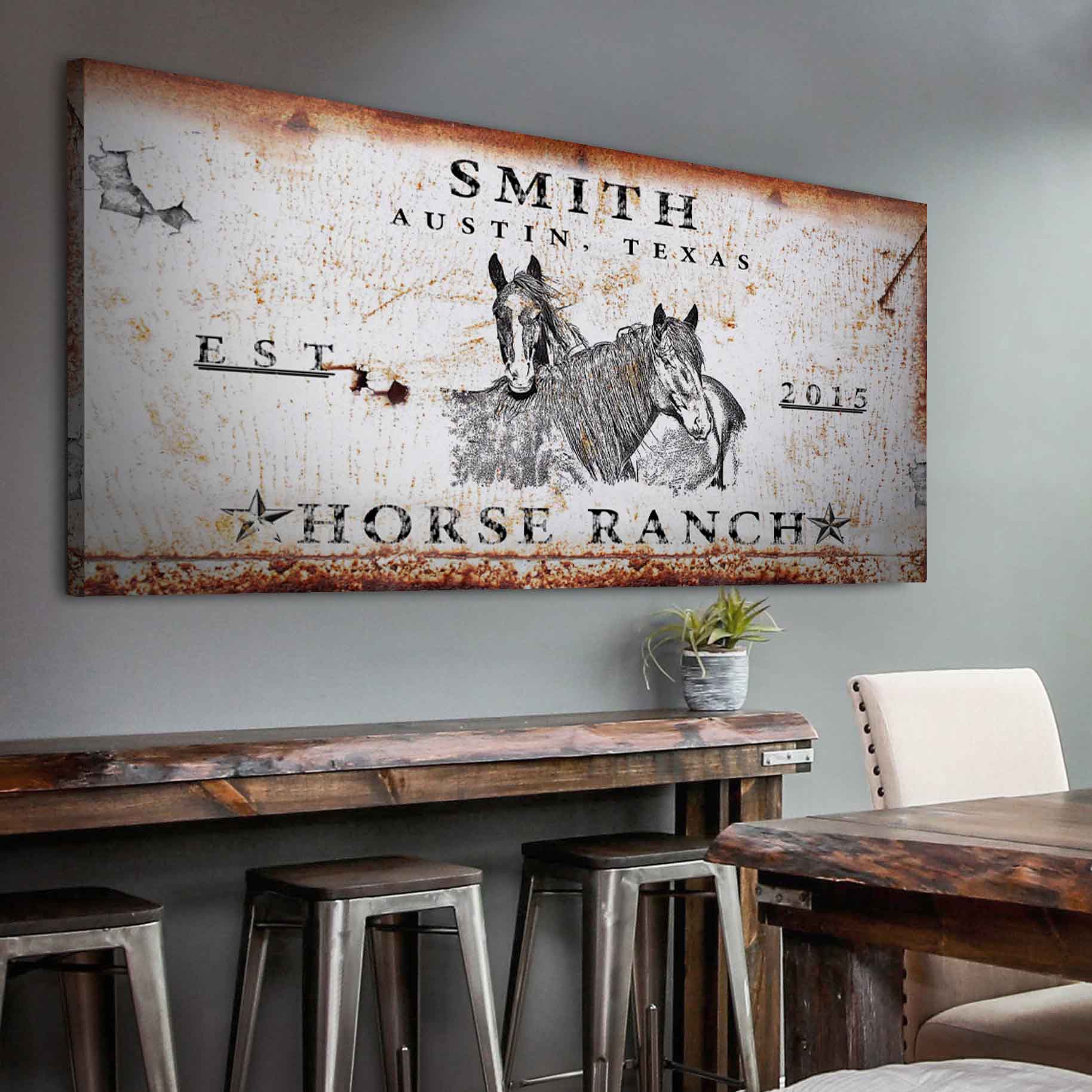 Rustic Horse Ranch Sign - Tailored Canvases - Flyclothing LLC