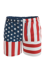 The Reagans | American Flag Patch Ball Hammock® Pouch 8" Swim Trunks - Shinesty - Flyclothing LLC