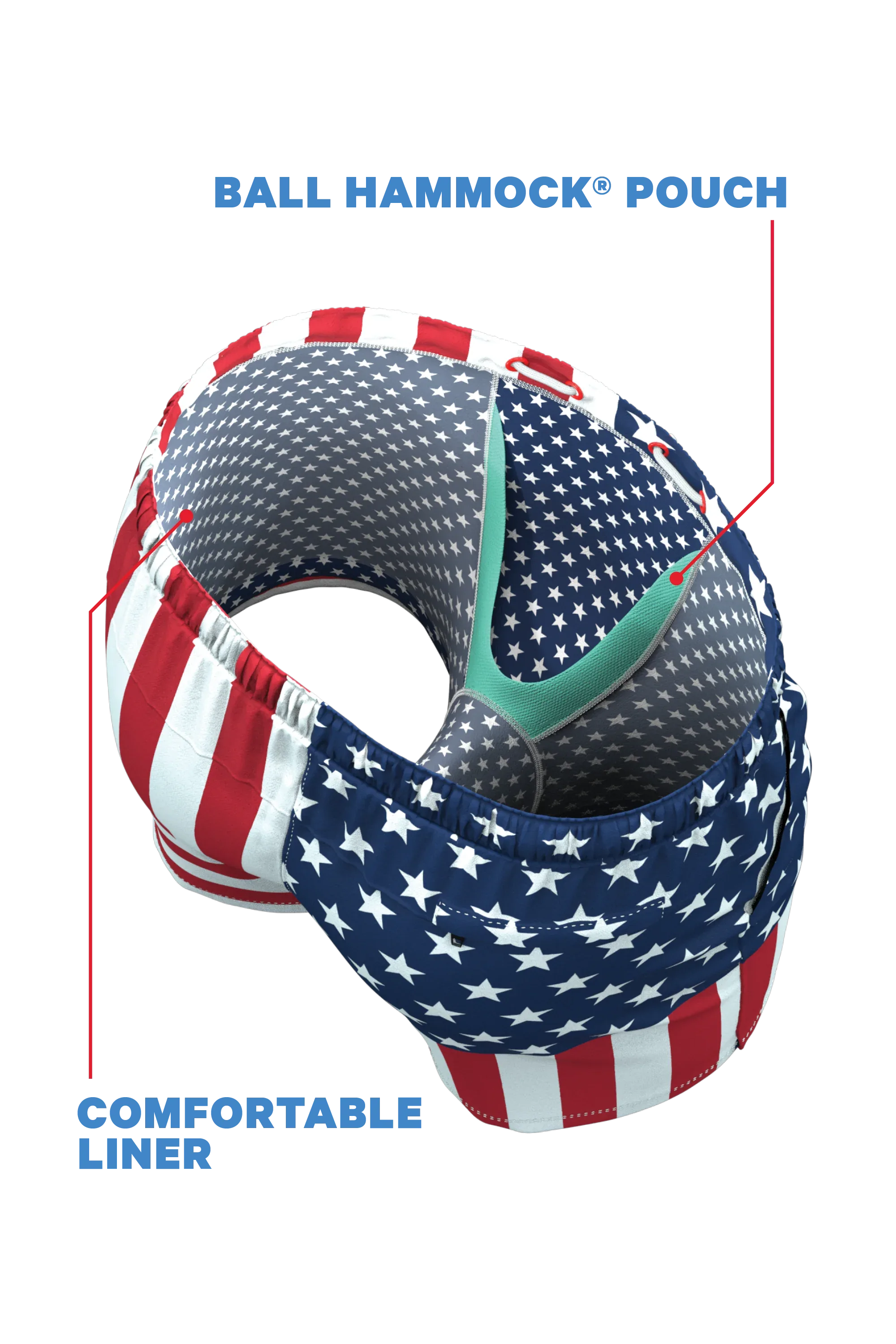 The Reagans | American Flag Patch Ball Hammock® Pouch 8" Swim Trunks - Shinesty - Flyclothing LLC