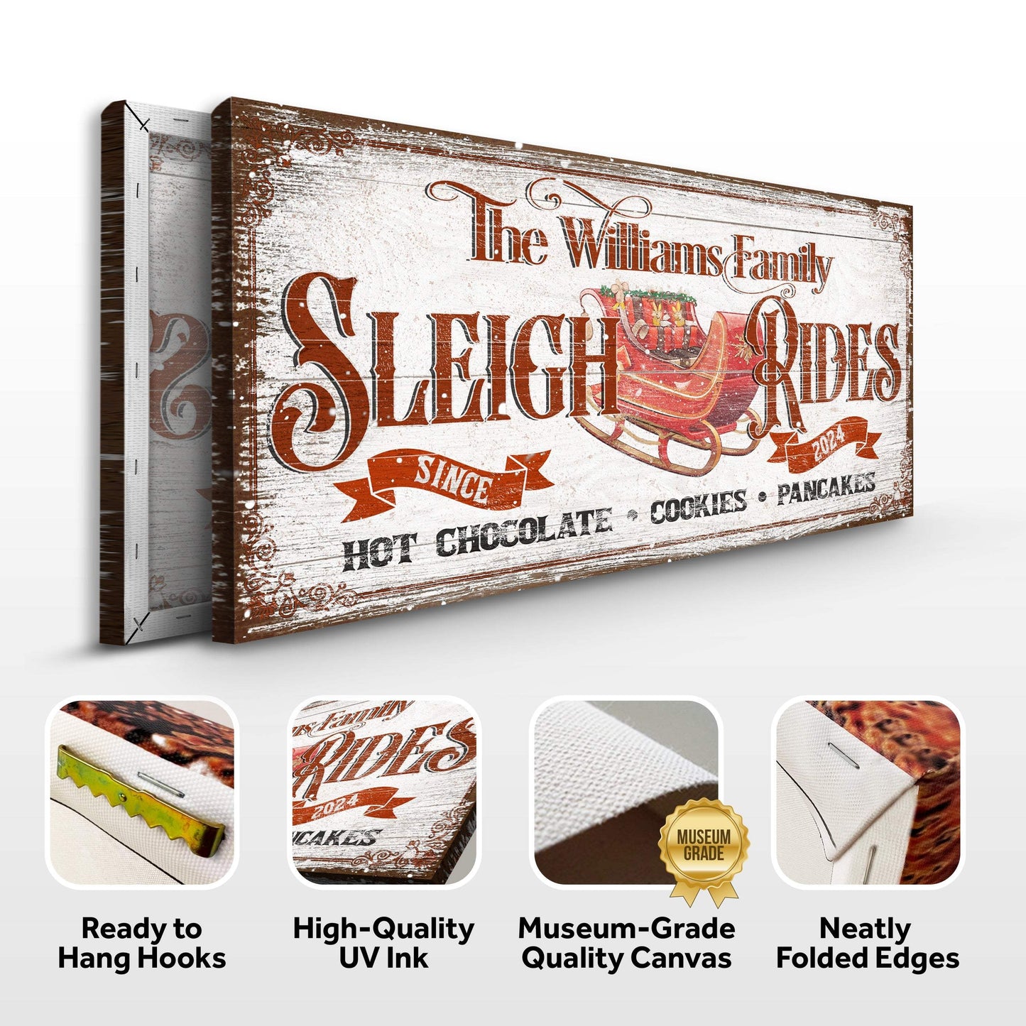 Sleigh Rides Christmas Sign V - Tailored Canvases - Flyclothing LLC