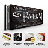 Haunted Graveyard Tavern Halloween Sign III - Tailored Canvases - Flyclothing LLC
