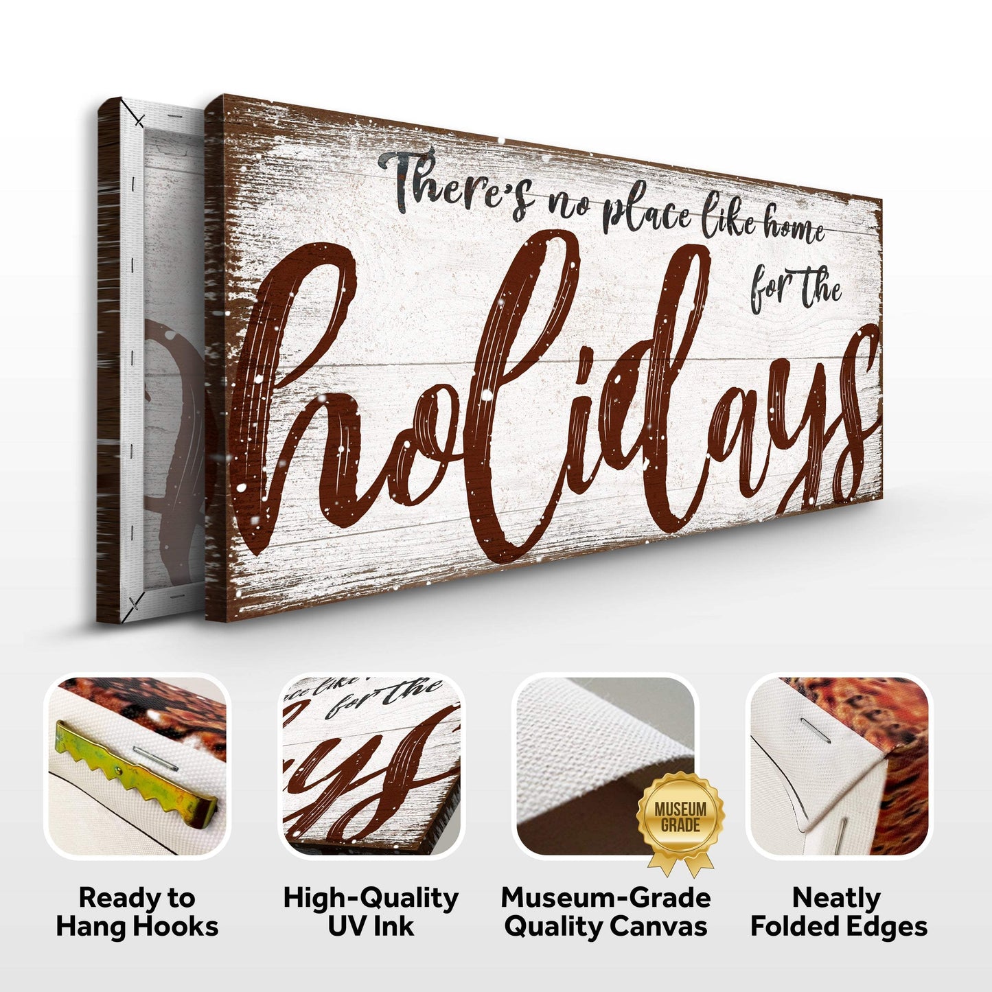 There's No Place Like Home for The Holidays Christmas Sign - Tailored Canvases - Flyclothing LLC