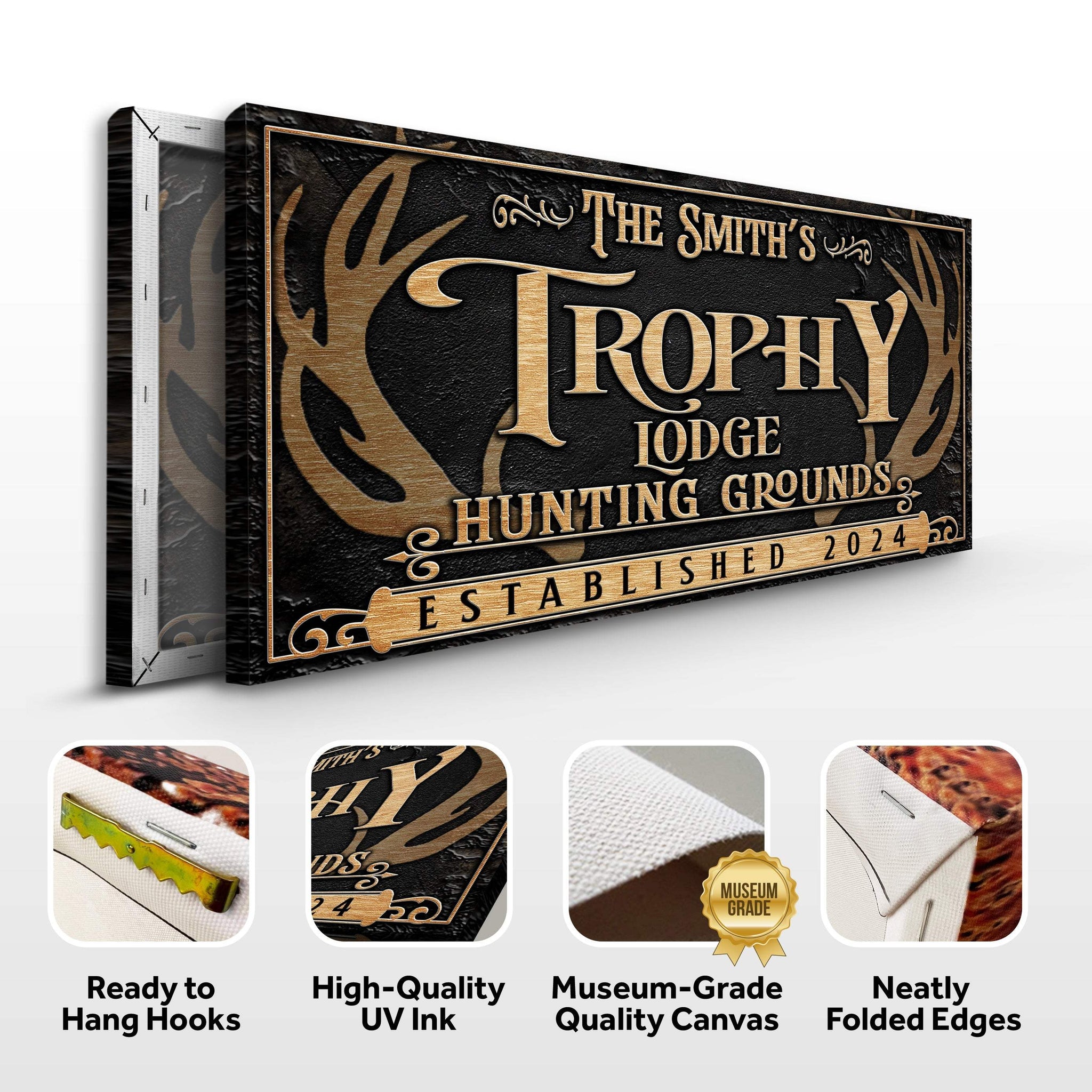 Personalized Family Antler Sign III - Tailored Canvases - Flyclothing LLC