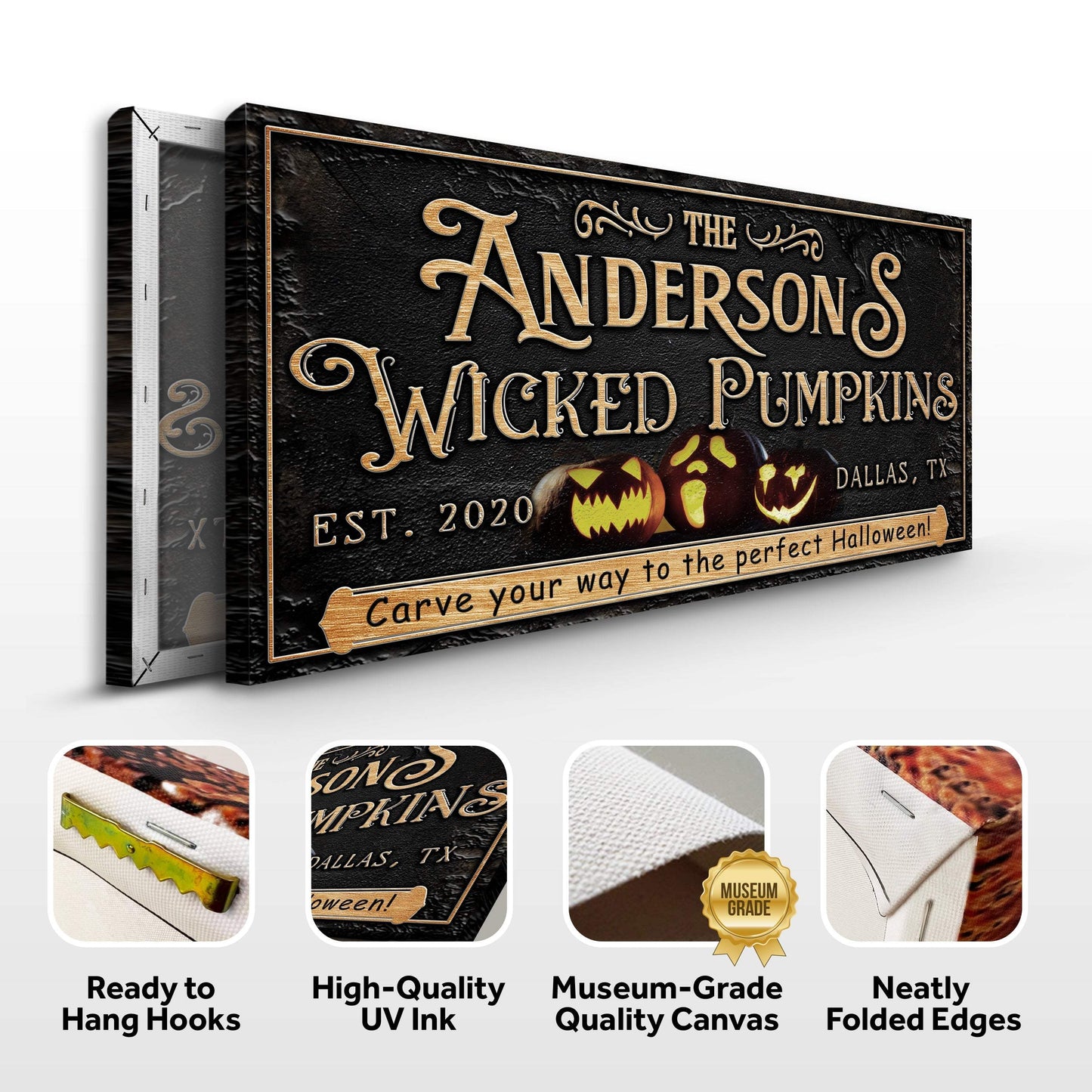 Personalized Wicked Pumpkins Halloween Sign - Tailored Canvases - Flyclothing LLC