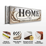 Home Is Where You Hang Your Antlers Sign II - Tailored Canvases - Flyclothing LLC