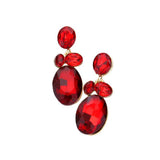 Oval Stone Link Dangle Evening Earrings - Madeline Love - Flyclothing LLC