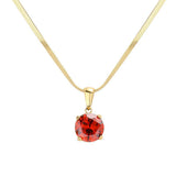 18K Gold Dipped Stainless Steel CZ Round Pendant Necklace - Madeline Love - Flyclothing LLC