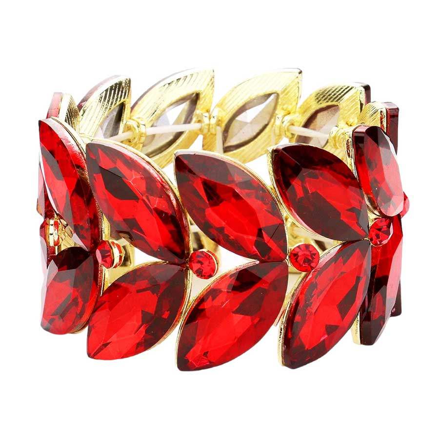 Marquise Stone Cluster Stretch Evening Bracelet - Madeline Love - Flyclothing LLC