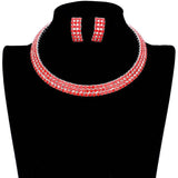 3 Rows Rhinestone Open Choker Necklace - Madeline Love - Flyclothing LLC