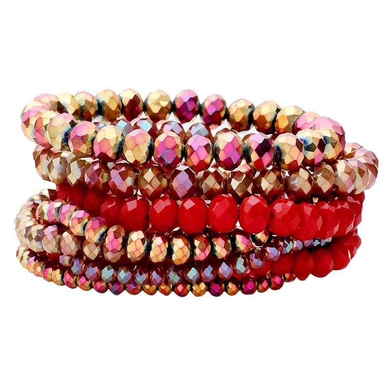 9PCS Faceted Bead Stretch Bracelets - Madeline Love - Flyclothing LLC