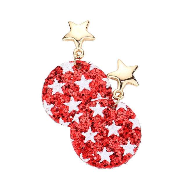 American USA Flag Round Dangle Earrings - Madeline Love - Flyclothing LLC