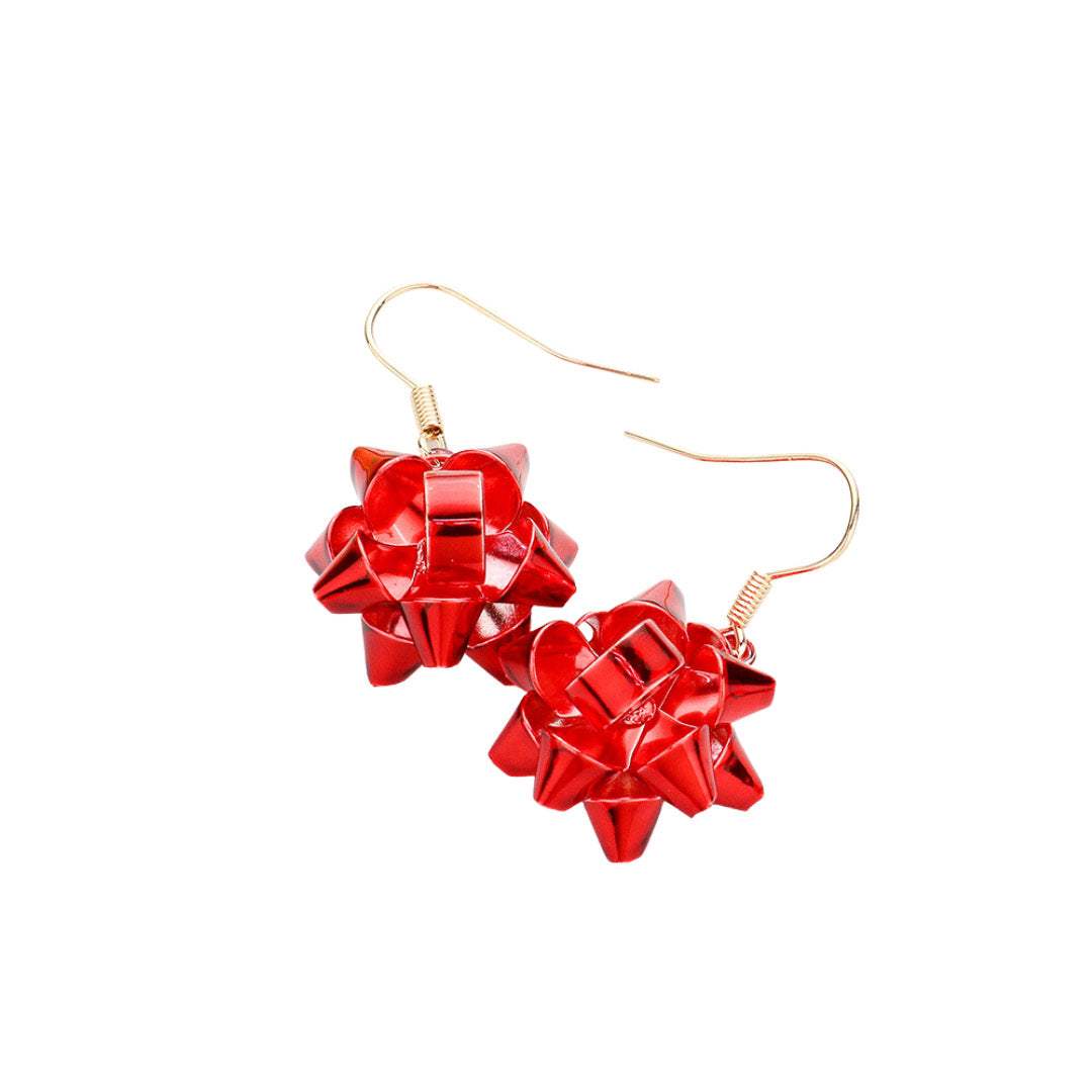 Beautiful Christmas Gift Bow Dangle Earrings - Madeline Love - Flyclothing LLC