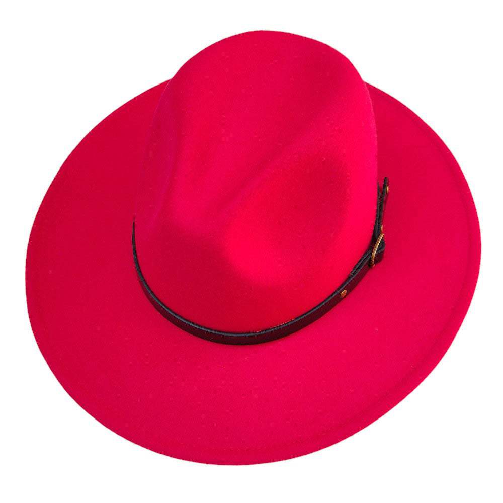 Belt Band Pointed Fedora Hat - Madeline Love - Flyclothing LLC
