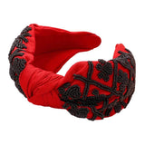 Game Day Seed Beaded Paw Knot Burnout Headband - Madeline Love - Flyclothing LLC