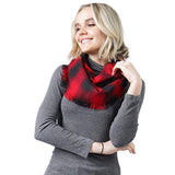 Buffalo Check Frayed Edges Infinity Scarf - Madeline Love - Flyclothing LLC