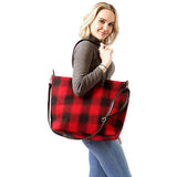 Buffalo Check Weekend Tote Bag - Madeline Love - Flyclothing LLC