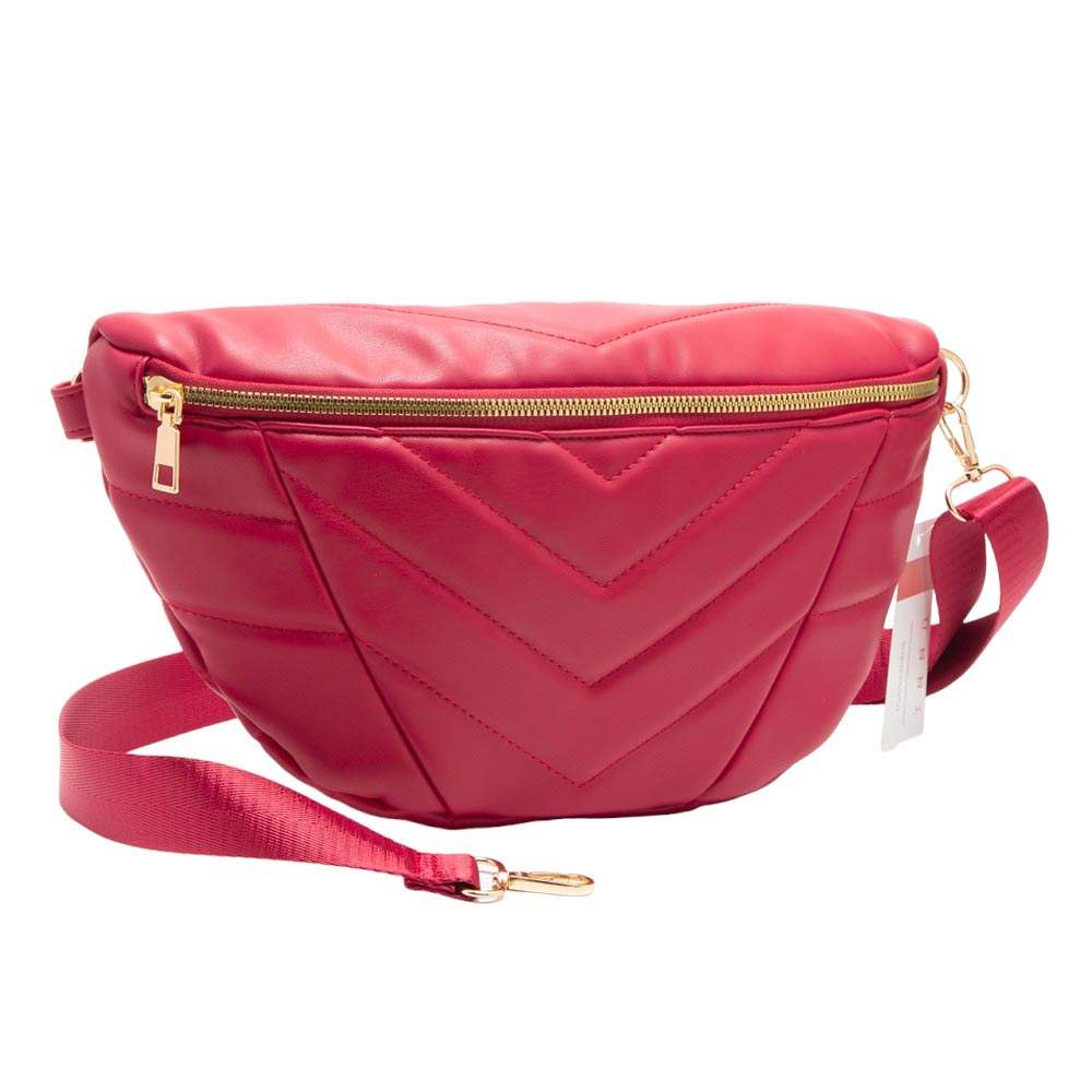 Chevron Patterned Solid Sling Bag - Madeline Love - Flyclothing LLC