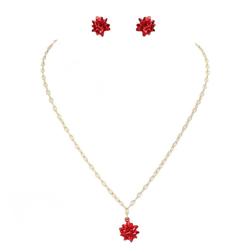 Christmas Gift Bow Necklace - Madeline Love - Flyclothing LLC