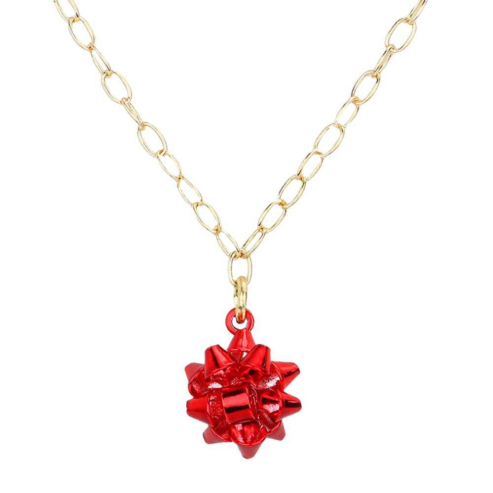 Christmas Gift Bow Necklace - Madeline Love - Flyclothing LLC