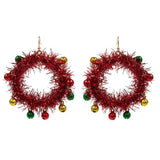Christmas Tinsel Wreath Dangle Earrings - Madeline Love - Flyclothing LLC