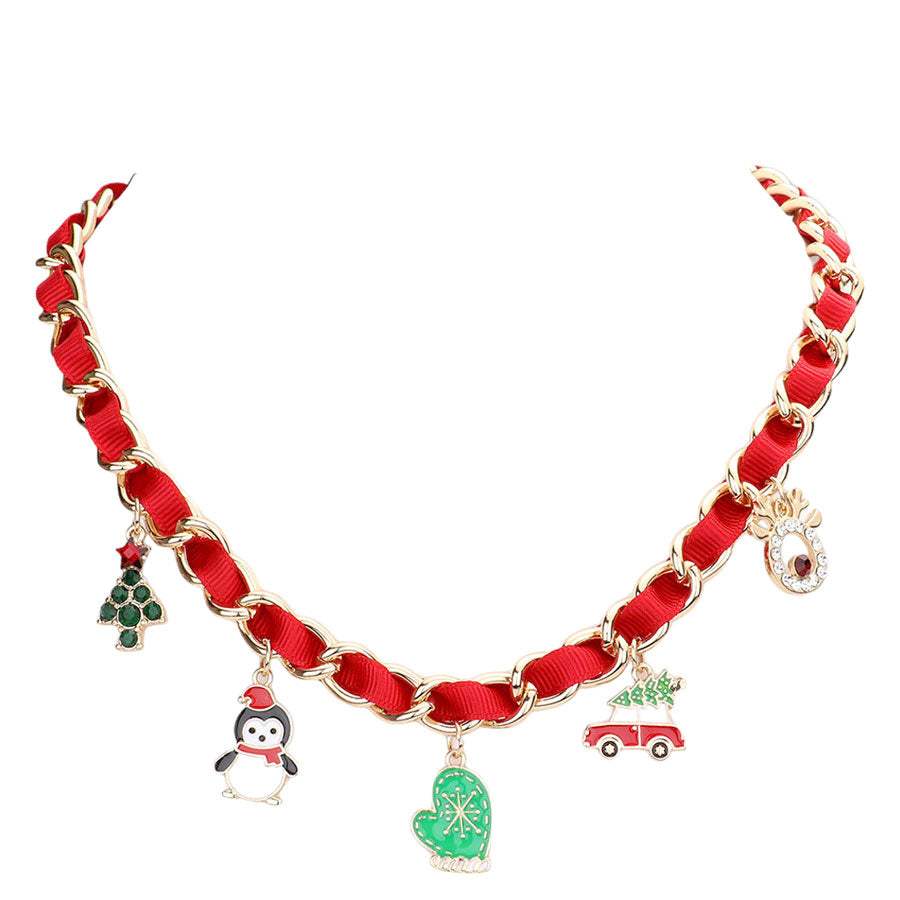 Christmas Tree Santa Hat Penguin Glove Car Pendant Necklace - Madeline Love - Flyclothing LLC