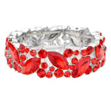 Crystal Glass Marquise Evening Stretch Bracelet - Madeline Love - Flyclothing LLC